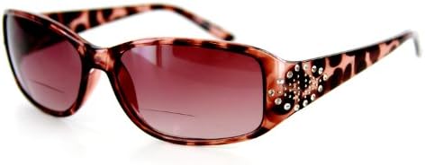 Aruba Bifocal Reading Sunglasses with Genuine Swarovski Crystals for Youthful, Modern Women (Tort +2.00)