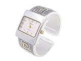 Geneva Platinum Silverplated Greek Key Watch