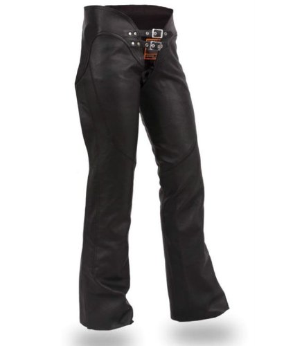 First MFG Women's Double-Belted Leather Chaps. Hip Hugging Curvy Fit. FIL745CSL On Sale