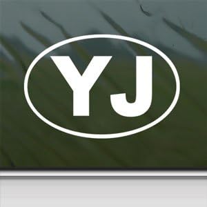 YJ EURO White Sticker JEEP OFF ROAD WRANGLER Laptop Vinyl White Decal