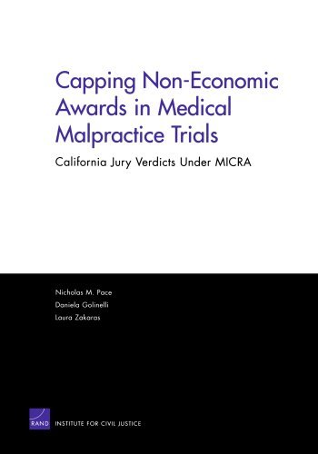 Capping Non Economic Awards in Medical Malpractice Trials: C (Rand Corporation Monograph)