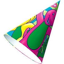 Click here to buy Barney - Party Supplies - Cone Hats by Barney.