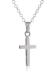 Sterling Silver Childrens Petite Cross Pendant, 13"