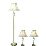 Riviera One Light Table Lamp and Floor Lamp Set in Matte Antique Brass
