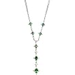 14K White Gold Tsavorite and Diamond Necklace