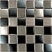 Metal Mosaic Tiles Earthworks Silver & Black 1 7/8" Square Mosaic