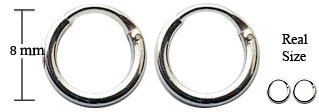 Sterling Silver Teeny Endless Hoop Earrings, 5/16 in. Diameter