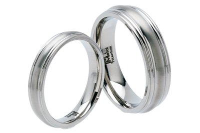 4mm Ridged Titanium Wedding Band (Size 4 - 8)