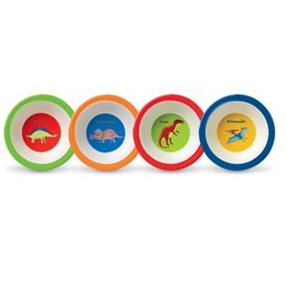Childrens Toyshop  Toys : Crocodile Creek's Dinosaurs 4 Piece Children's Melamine Bowl Set