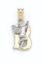 14K Angel Initial 'B' Pend - GH16671