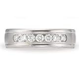 1/4 Carat Diamond 14k White Gold Men's Weddding Ring