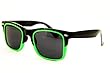 Nerd Sonnenbrille Wayfarer Stil Brille Pilotenbrille Vintage Look - Ca 80 verschiedene Farben/Modelle wählbar Schwarz Neon Grün S2
