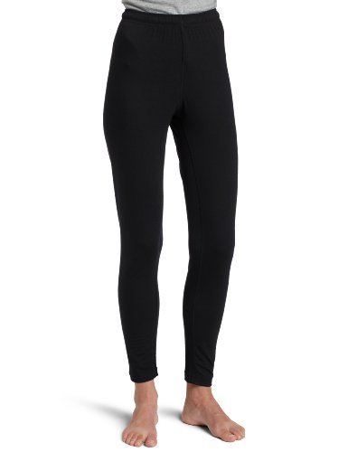 Duofold Womens Dri-release Wool Mid-weight Single Layer Thermal Ankle Length Pants, Black, Small