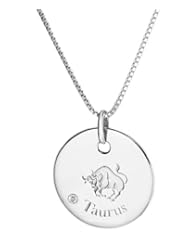 Taurus Zodiac Pendant Necklace Sterling Silver GIFT BOXED