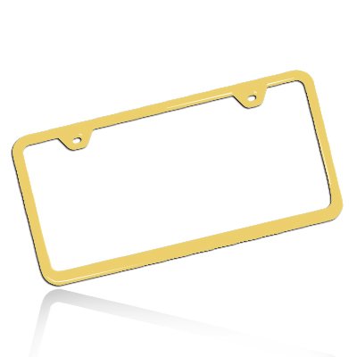 Slim Gold Steel License Plate Frame with 2 Holes