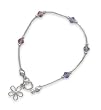 5.5" Bracelet with Multi Color Crystals and Flower Charm