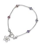 5.5 Children's Bracelet with Multi Color Crystals and Flower Charm