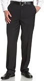 Louis Raphael ROSSO Mens Poly Viscose Super 150S Luxe Twill Hidden Extension Flat Front Dress Pant,Black,33x30