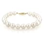 14k Yellow Gold  White Freshwater Cultured Pearl AA Grade 7.5-8mm Bracelet, 7.25"