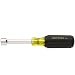 Klein Tools 630-1/4 1/4-Inch Cushion-Grip Hollow-Shank Nut Driver with 3-Inch Shank