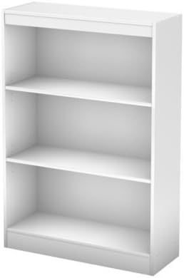 3 Shelf Pasadena Bookcase Organizer Kid Children or Adult BookShelf - Pure White
