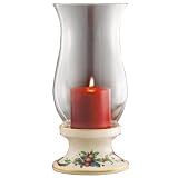 Lenox Holiday Tartan Hurricane w/Pillar Candle
