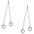Ladies Sterling Silver Dangling Drop Heart Earrings New