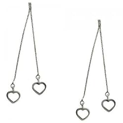 Multiple Heart Drop Earrings Dangling in 925 Sterling Silver