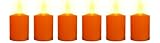 Mr. Light Set of 6 Pumpkin Color Votives with Flickering Amber LED Flame and 12 AAA Batteries Included image