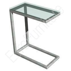 Soho Snack Table (Stainless / Clear) (24H x 10W x 20D)