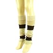 Cotton Thin Summer Knit Leg Warmers Dancer Beige with Khaki & Brown