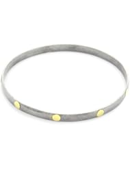 GURHAN "Midnight" Blackened Silver Bangle Bracelet with Nine High-Karat Gold Flakes