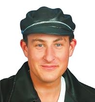 Biker Cap with Chain Black