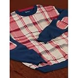 Plaid Cotton Crew with Elbow Patches