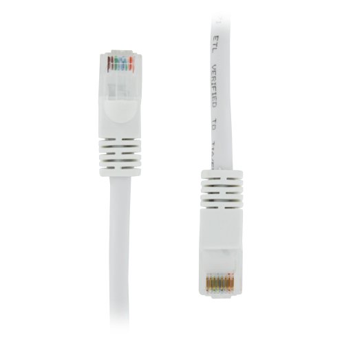 50 FT RJ45 CAT (6E) 550MHZ MOLDED NETWORK CABLE - WHITE - Lifetime Warranty