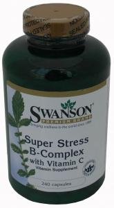 Swanson Super Stress Vitamin B Complex (240 capsules, with Vitamin C)