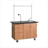Diversified Woodcrafts Mobile Instructor's Desk With Camera Mount
