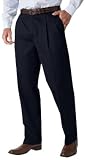 Docker's Men's Pleated Never Iron Cotton Khaki, Navy, 30x30