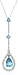 10k White Gold Blue Topaz and Diamond Drop Pendant