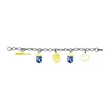 Kansas City Royals 5-Charm Bracelet, baseball, bat, team logos, glove, etc