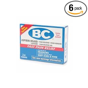 BC Pain Reliever/Fever Reducer Powder, New Formula, 24-Count Packages (Pack of 6)