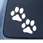 PAW PRINTS - Puppy Dog - Car, Truck, Notebook, Vinyl Decal Sticker #1099 | Vinyl Color: White