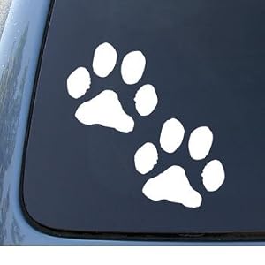 PAW-PRINTS-Puppy-Dog-Car-Truck-Notebook-Vinyl-Decal-Sticker-1099-Vinyl-Color-White