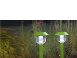 2 contemporary funky solar lights candy green!