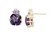 14K Amethyst, Tanzanite & Diamond Earrings