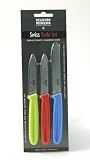 Kuhn Rikon Swiss Knife Set: Paring Knife Green, Tomato Knife Red, Sandwich Knife Blue paring-knife-set Kuhn Rikon Swiss Knife Set: Paring Knife - Green, Tomato Knife - Red, Sandwich Knife - Blue