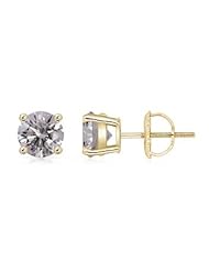 1.8 ct Solitaire Diamond Stud Earrings in Yellow Gold