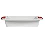 Ethos Hells Kitchen White Roaster with Red Silicon Handles, 34.5 cm