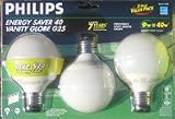  : 3-Pack G25 Vanity Globe Phillips CFL Compact Fluorescent