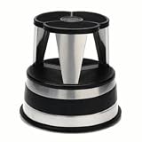 Step Stool with Safety Casters, Rubber Tread, 500 lb Capacity, Silverstone CRA100101